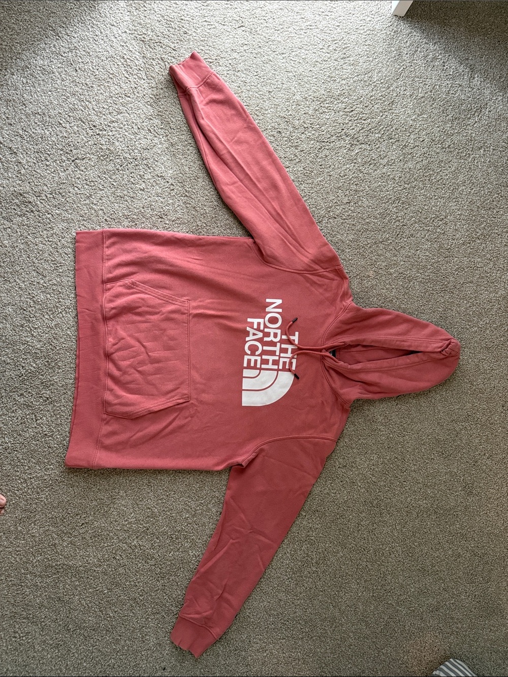 The North Face Dusty Coral Pullover Hoodie with White Logo
